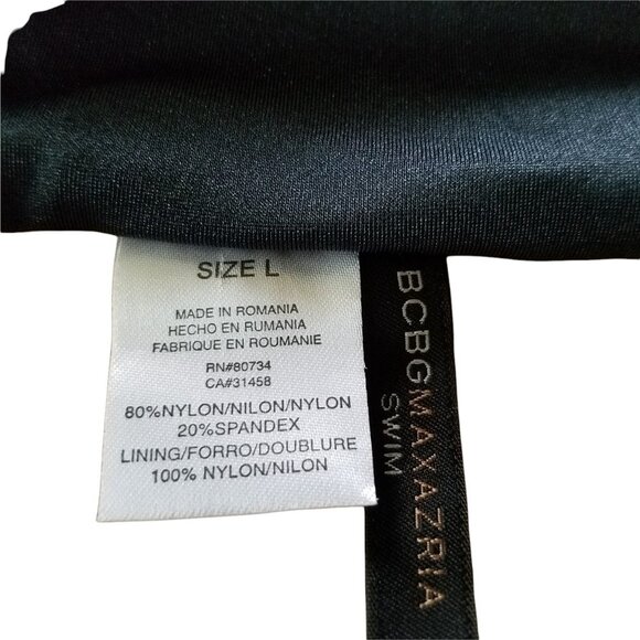 BCBGMAXAZRIA Shimmer Steel High Waisted Swim Bottoms Large - Picture 9 of 9